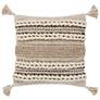 Surya Tov Beige Khaki Braided 30" Square Decorative Pillow