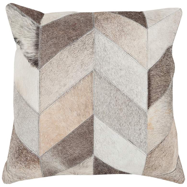 Image 1 Surya Trail Beige Brown Chevron 18" Square Decorative Pillow