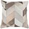 Surya Trail Beige Brown Chevron 18" Square Decorative Pillow