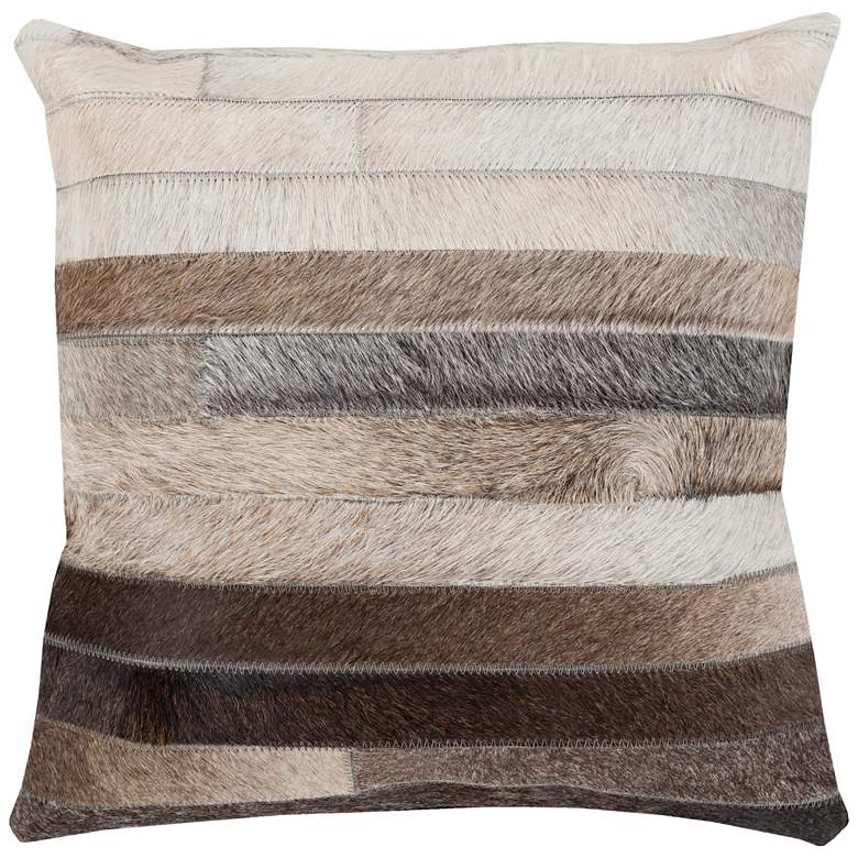 Image 1 Surya Trail Beige Brown Stripe20 inch Square Decorative Pillow