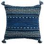 Surya Trenza Black Dark Blue 20" Square Decorative Pillow