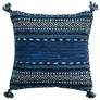 Surya Trenza Black Dark Blue 22" Square Decorative Pillow