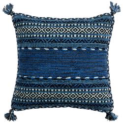 Surya Trenza Black Dark Blue 8&quot; Square Decorative Pillow