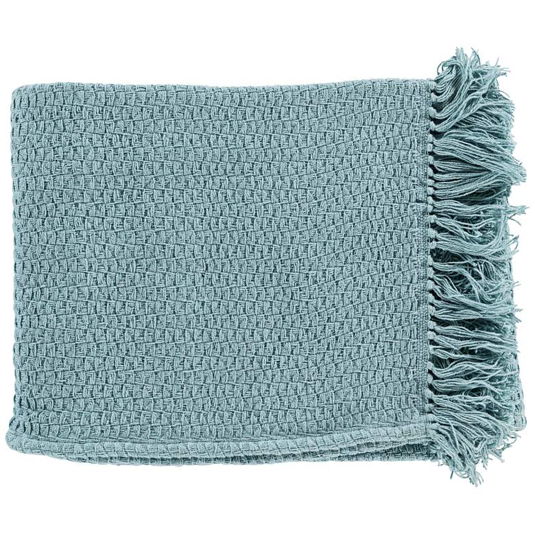 Image 1 Surya Tressa Blue Throw Blanket