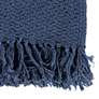 Surya Tressa Solid Navy Cotton Decorative Throw Blanket