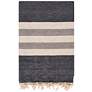 Surya Troy Charcoal Cream Striped Decorative Throw Blanket