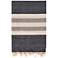 Surya Troy Charcoal Cream Striped Decorative Throw Blanket