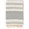 Surya Troy Light Gray Cream Striped Decorative Throw Blanket