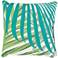 Surya Ulani Green Leaves 16" Square Indoor-Outdoor Pillow