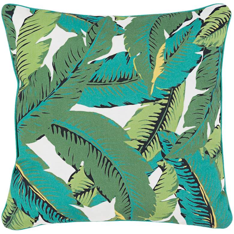 Image 1 Surya Ulani Tropical Leaves 16 inch Square Indoor-Outdoor Pillow