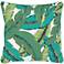 Surya Ulani Tropical Leaves 16" Square Indoor-Outdoor Pillow