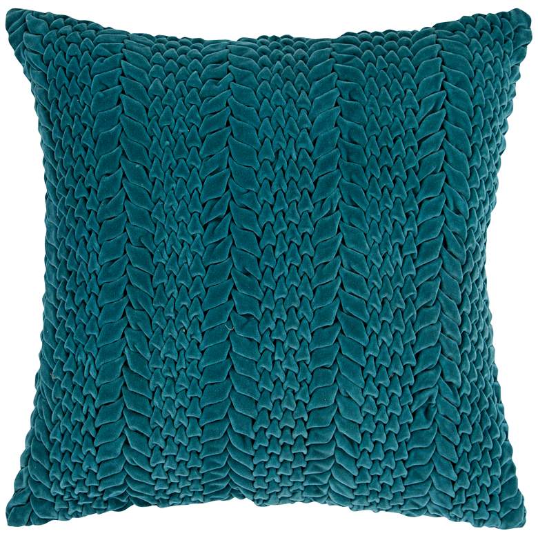 Image 1 Surya Velvet Luxe Striped Green 18" Square Throw Pillow