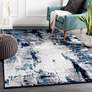 Thumbnail1 of Surya Wanderlust WNL-2309 8'x10' Aqua and Black Area Rug