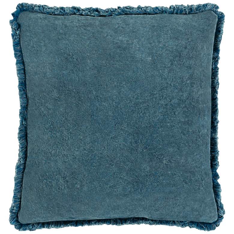Image 1 Surya Washed Cotton Velvet Denim 18" Square Throw Pillow