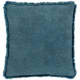 Surya Washed Cotton Velvet Denim 18&quot; Square Throw Pillow