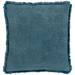 Surya Washed Cotton Velvet Denim 18&quot; Square Throw Pillow