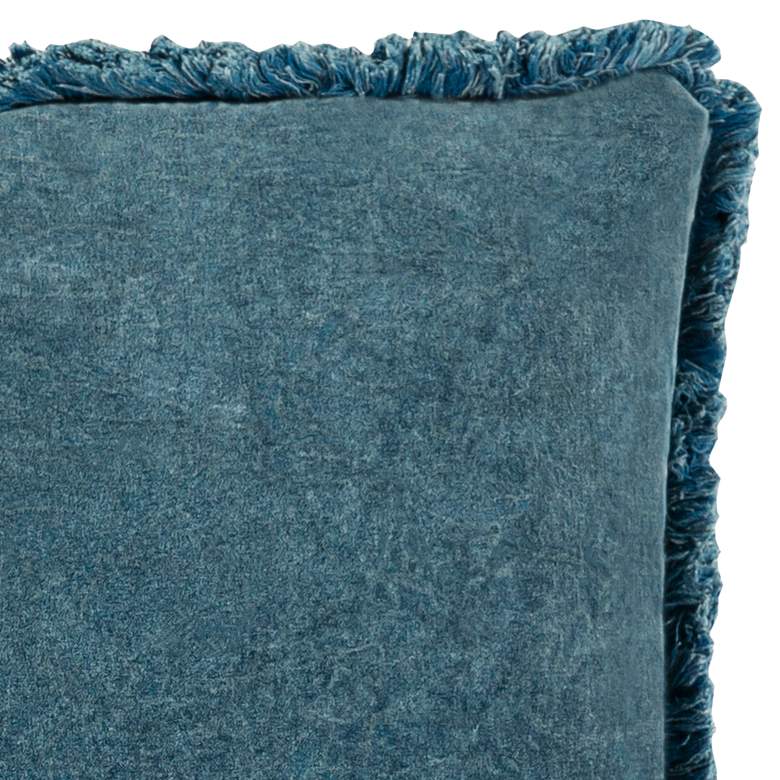 Image 2 Surya Washed Cotton Velvet Denim 18" Square Throw Pillow more views