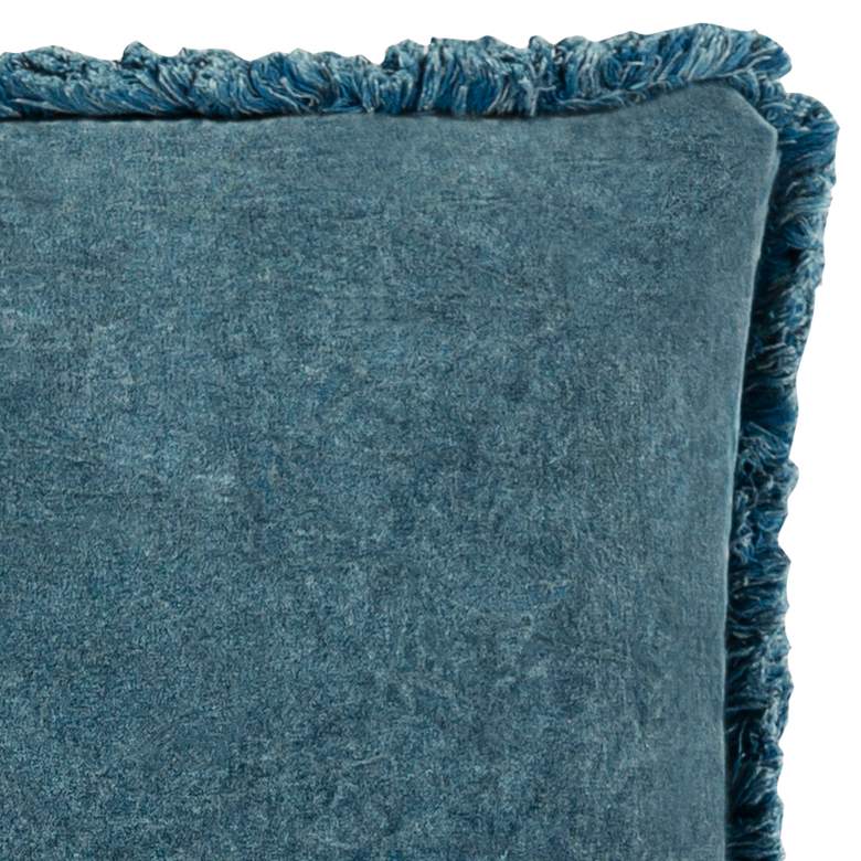 Image 2 Surya Washed Cotton Velvet Denim 20" Square Throw Pillow more views