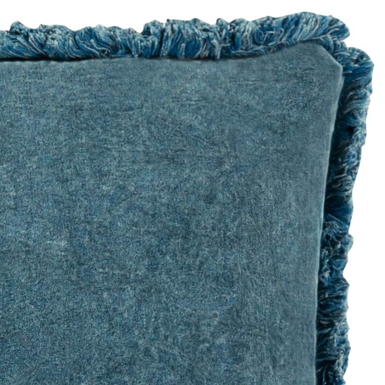 Image 2 Surya Washed Cotton Velvet Denim 22" Square Throw Pillow more views