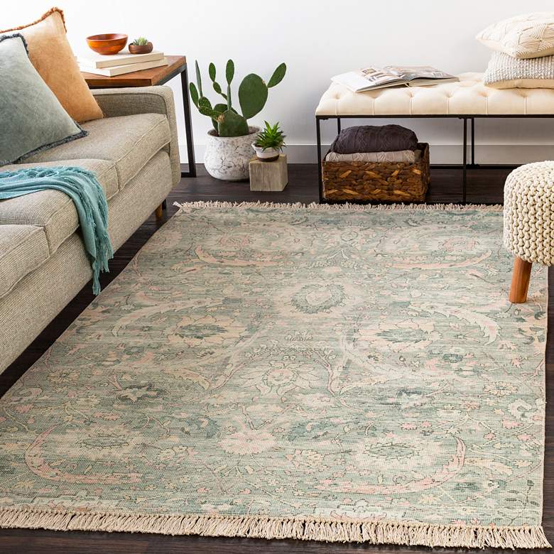 Image 1 Surya Zainab ZAI-2302 5'x7'6" Sage and White Area Rug