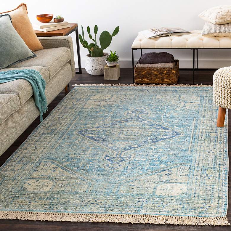 Image 1 Surya Zainab ZAI-2304 5'x7'6" Sky Blue and Sage Area Rug