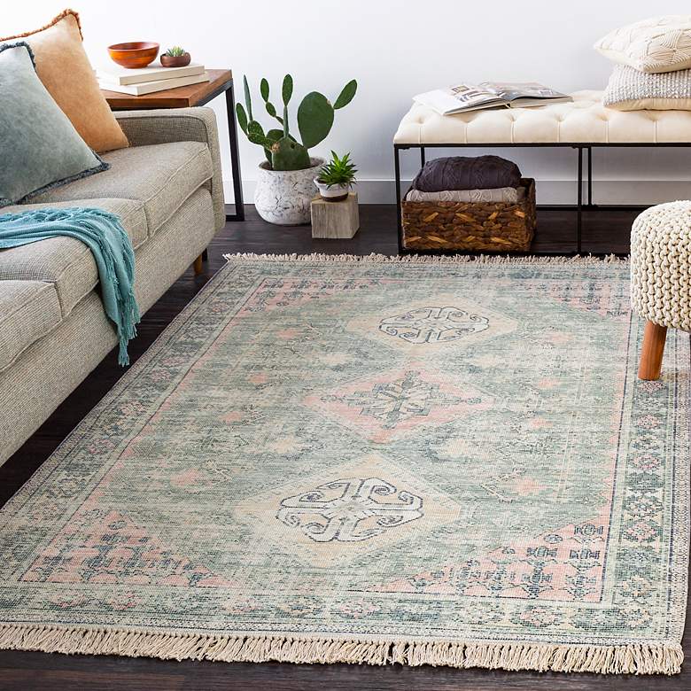 Image 1 Surya Zainab ZAI-2316 5'x7'6" Sage and Pale Pink Area Rug