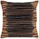 Surya Zander Dark Brown Patched 20" Square Decorative Pillow