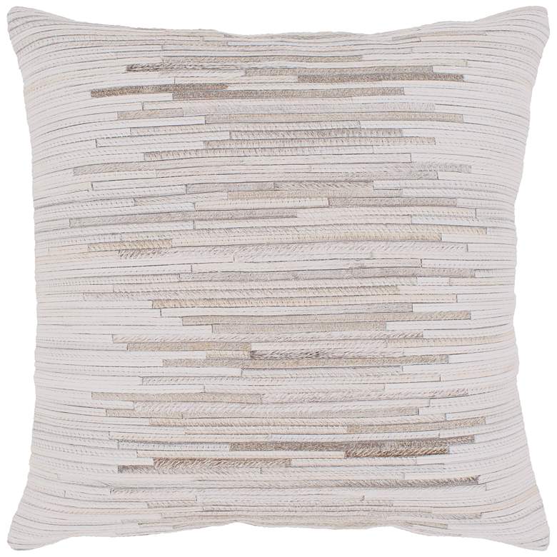 Image 1 Surya Zander Tan Cream Patched 20" Square Decorative Pillow