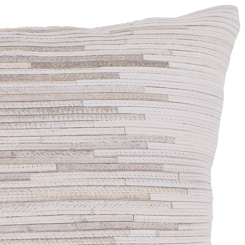 Image 2 Surya Zander Tan Cream Patched 20" Square Decorative Pillow more views