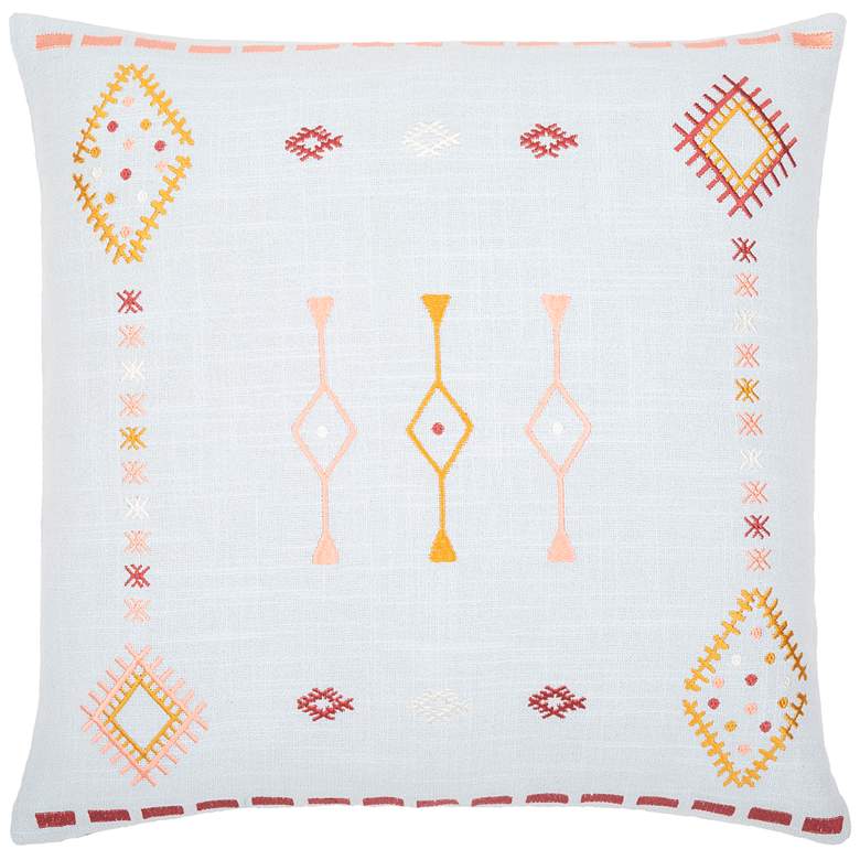 Image 1 Surya Zina Pale Blue Tribal 20" Square Throw Pillow