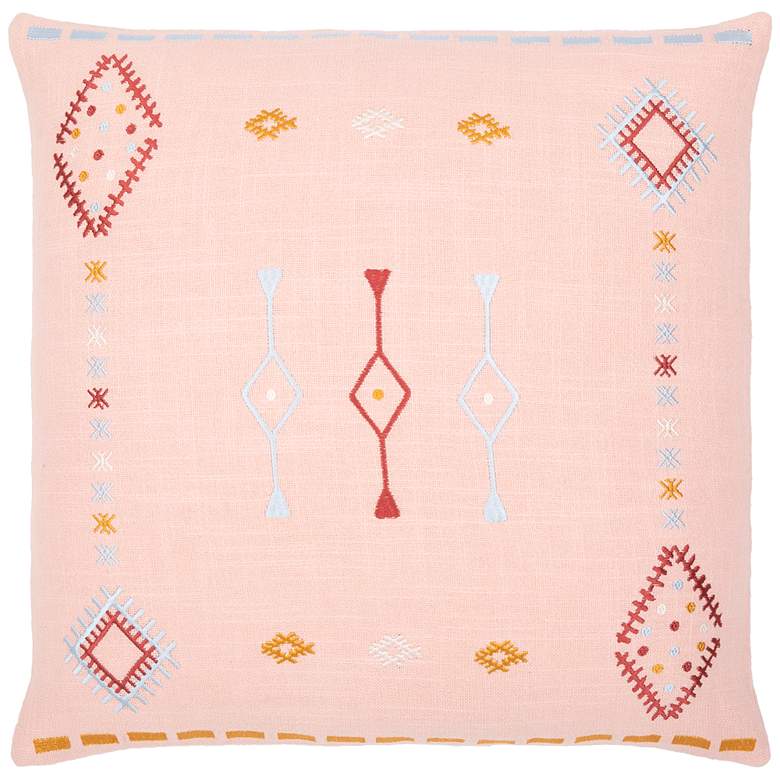 Image 1 Surya Zina Pale Pink Tribal 22" Square Throw Pillow