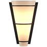 Suspended Half Cone 10" High Black Sconce With Opal Glass Shade