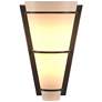 Suspended Half Cone 10" High Dark Smoke Sconce With Opal Glass Shade