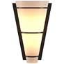 Suspended Half Cone 10" High Oil Rubbed Bronze Sconce With Opal Glass 