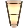 Suspended Half Cone 10" High Soft Gold Sconce With Opal Glass Shade