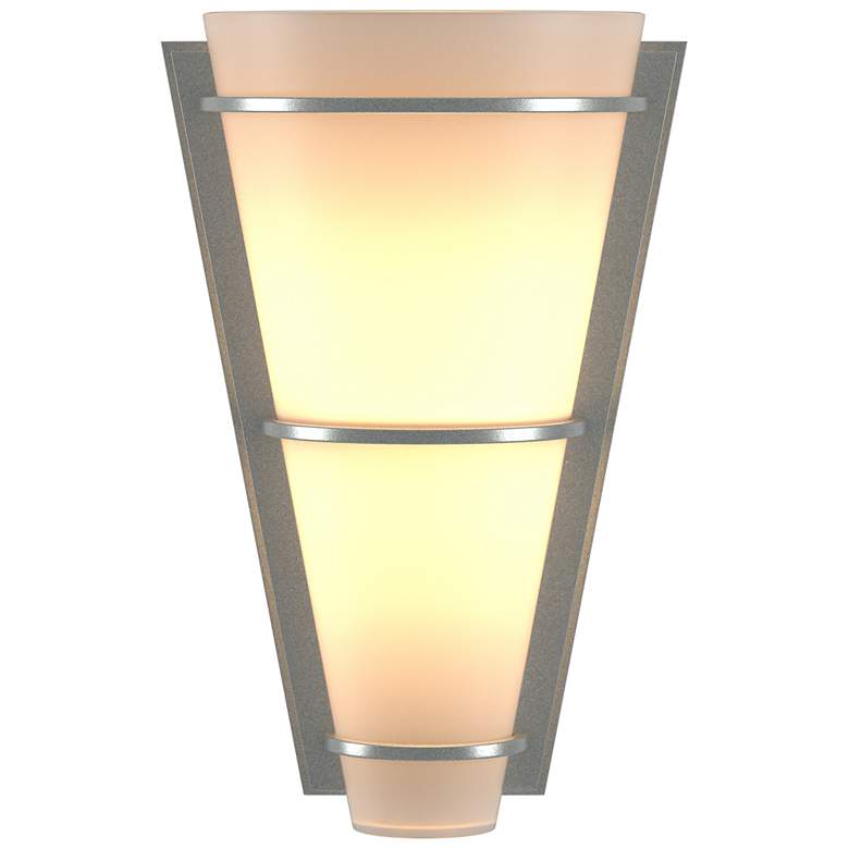 Image 1 Suspended Half Cone 10" High Vintage Platinum Sconce With Opal Glass S