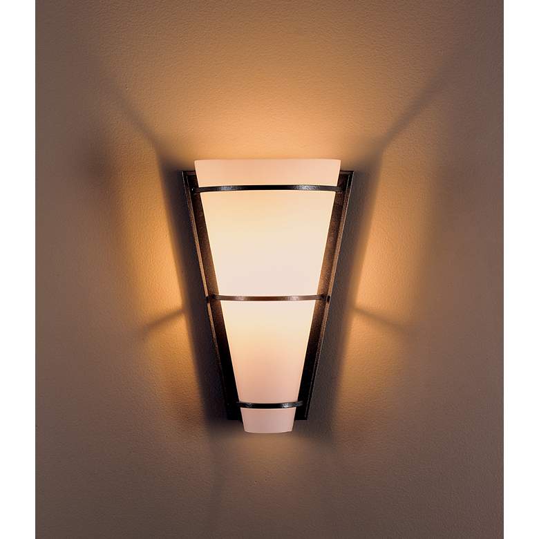Image 2 Suspended Half Cone Opal Glass 10" High Wall Sconce more views