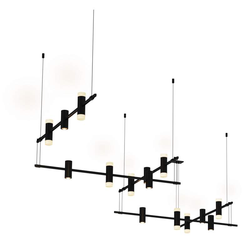 Image 1 Suspenders 106" Wide 5-Bar Satin Black Zig Zag Pendant