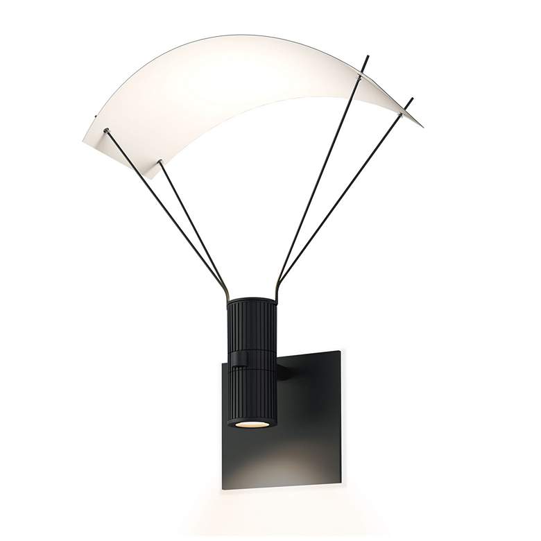 Image 1 Suspenders 11.75" High Satin Black LED Wall Sconce