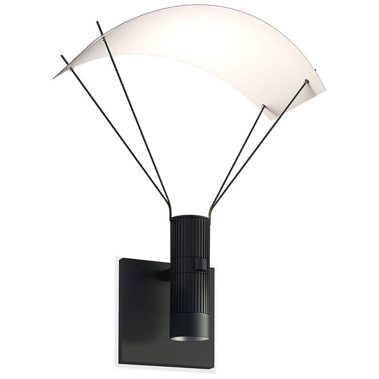 Image 1 Suspenders 12.75" High Satin Black LED Wall Sconce