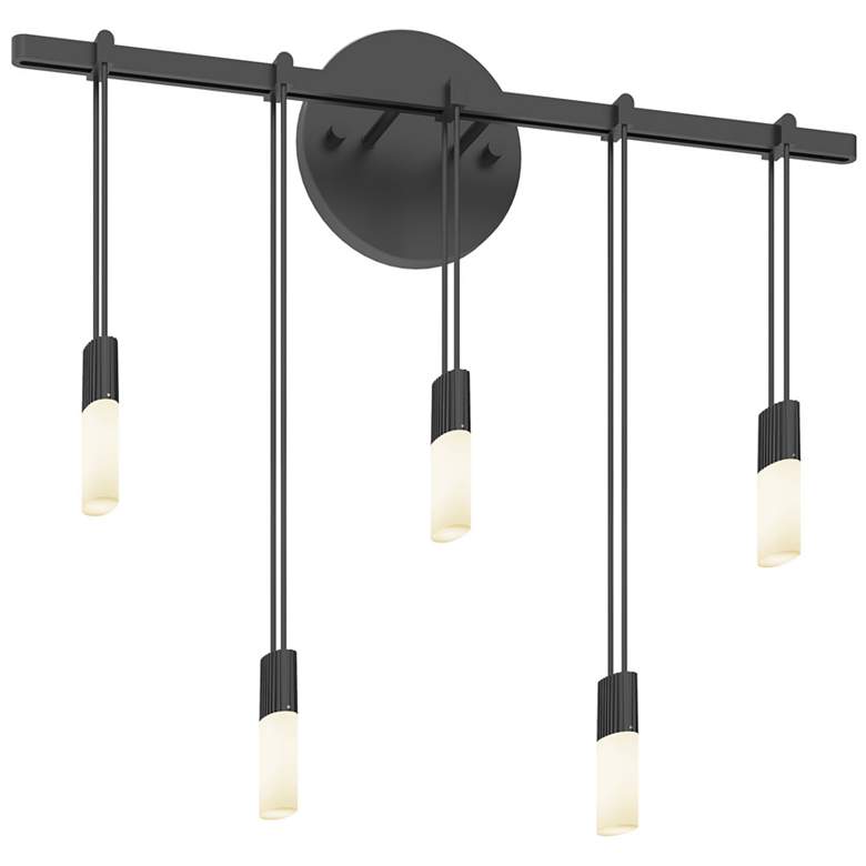Image 1 Suspenders 15.25" High Satin Black Staggered Bar Wall Sconce