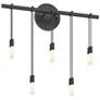 Suspenders 15.25" High Satin Black Staggered Bar Wall Sconce