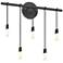 Suspenders 15.25" High Satin Black Staggered Bar Wall Sconce