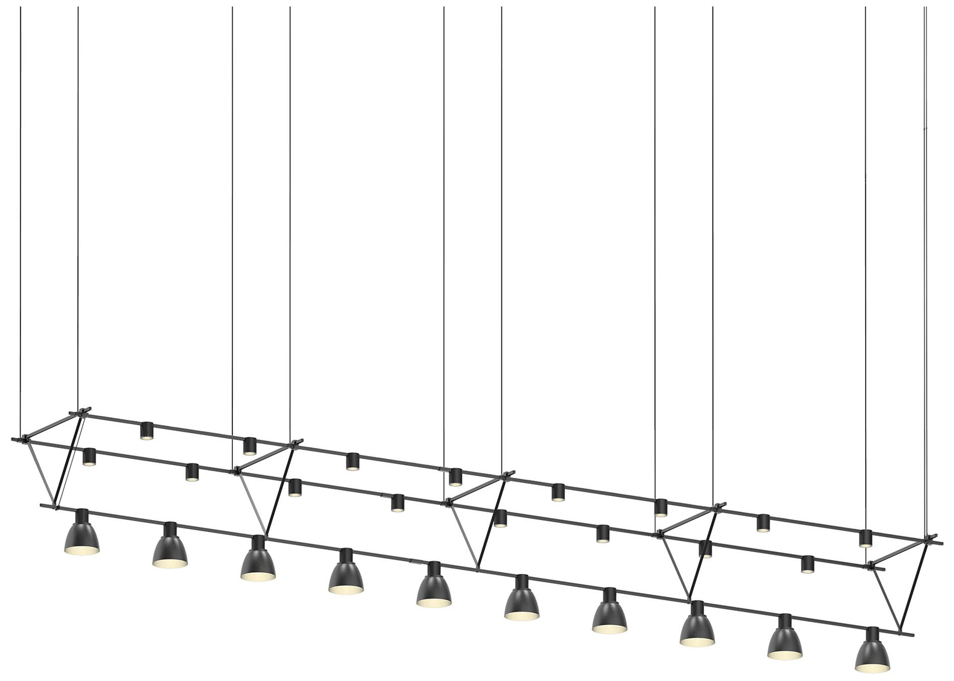 Suspenders 170" Wide Satin Black Tri-Bar Suspension