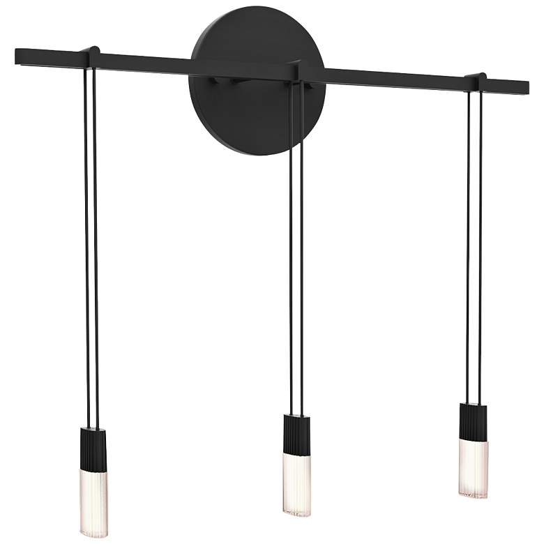 Image 1 Suspenders 18 Bar 15 1/4 inchH Satin Black LED Wall Sconce