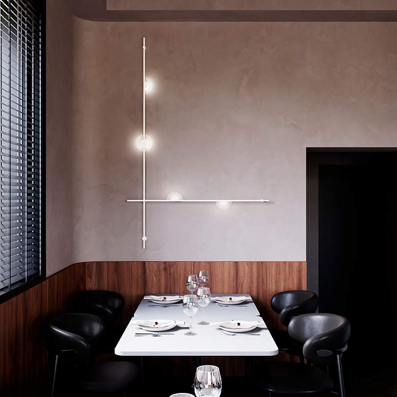 Image 4 Suspenders 2-Bar Satin White Wall Mount w/ Mezzaluna Luminaires more views