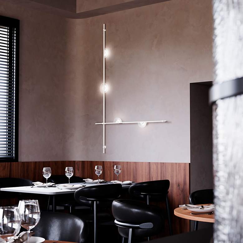 Image 5 Suspenders 2-Bar Satin White Wall Mount w/ Mezzaluna Luminaires more views