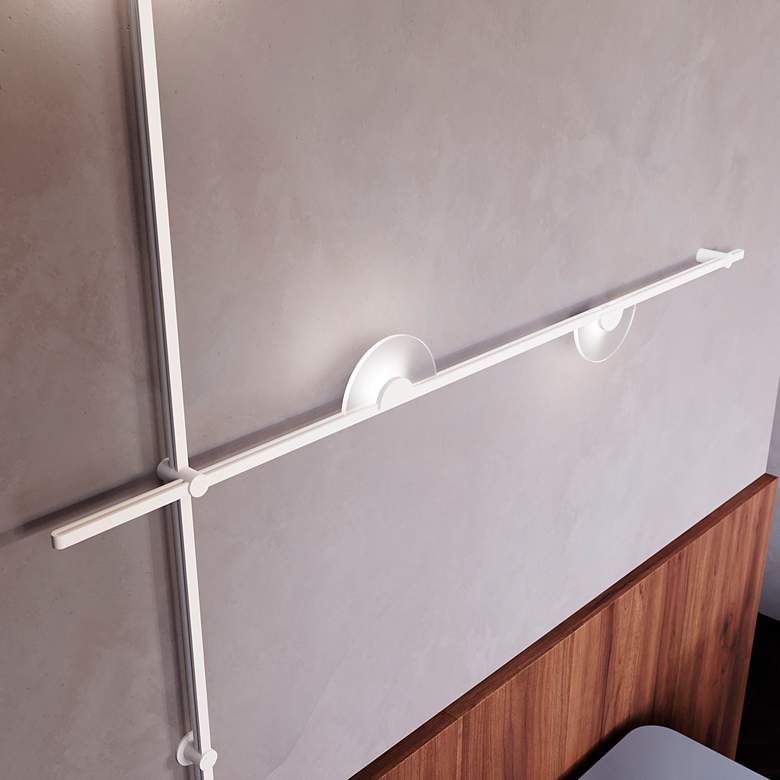 Image 6 Suspenders 2-Bar Satin White Wall Mount w/ Mezzaluna Luminaires more views