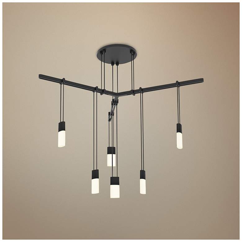Image 1 Suspenders™ 24" Wide Black LED Multi Light Pendant