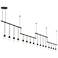 Suspenders 36" 4-Bar Satin Black Offset Linear Pendant With Drum Lumin